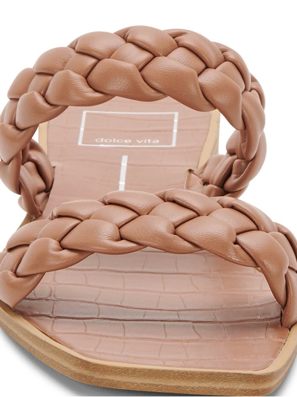 Dolce Vita Women’s Braided Double-Strap Slide Sandal in Tan